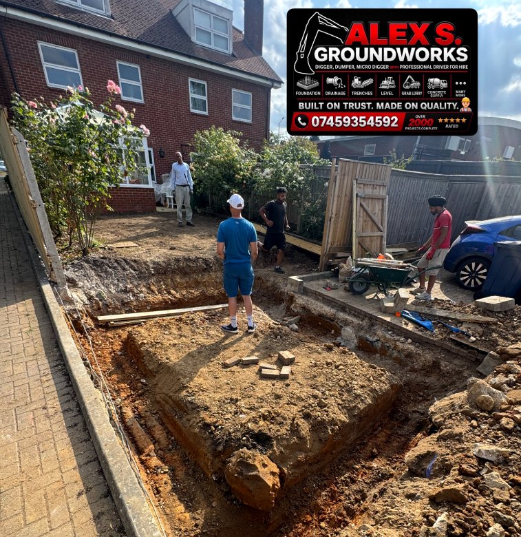 Alex S. Groundworks digger on site